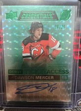 DAWSON MERCER 21-22 UD Credentials Debut Ticket Access GREEN AUTO Rookie /25