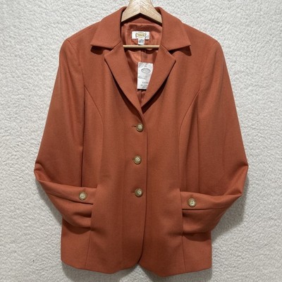 Talbots Women's Wool & Cashmere Blend Blazer Salmon Size 14 NWT