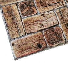 Adesivi 3D Parete PVC Effetto Legno Marrone Old Wood Decorazione Murale