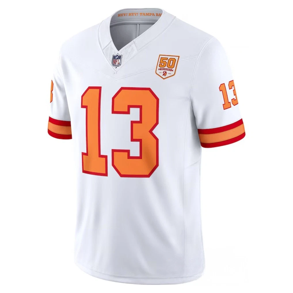 Men's '76 Buccanerrss White 50th Season Game Jersey All Stitched Jersey