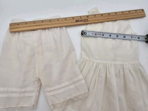 Completo slip e pantaloni vintage cotone 15" per bambola testa di moro grande - Foto 8 di 11