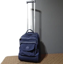 Kipling Wheeled Rolling Backpack Carry On Luggage Blue (USED)