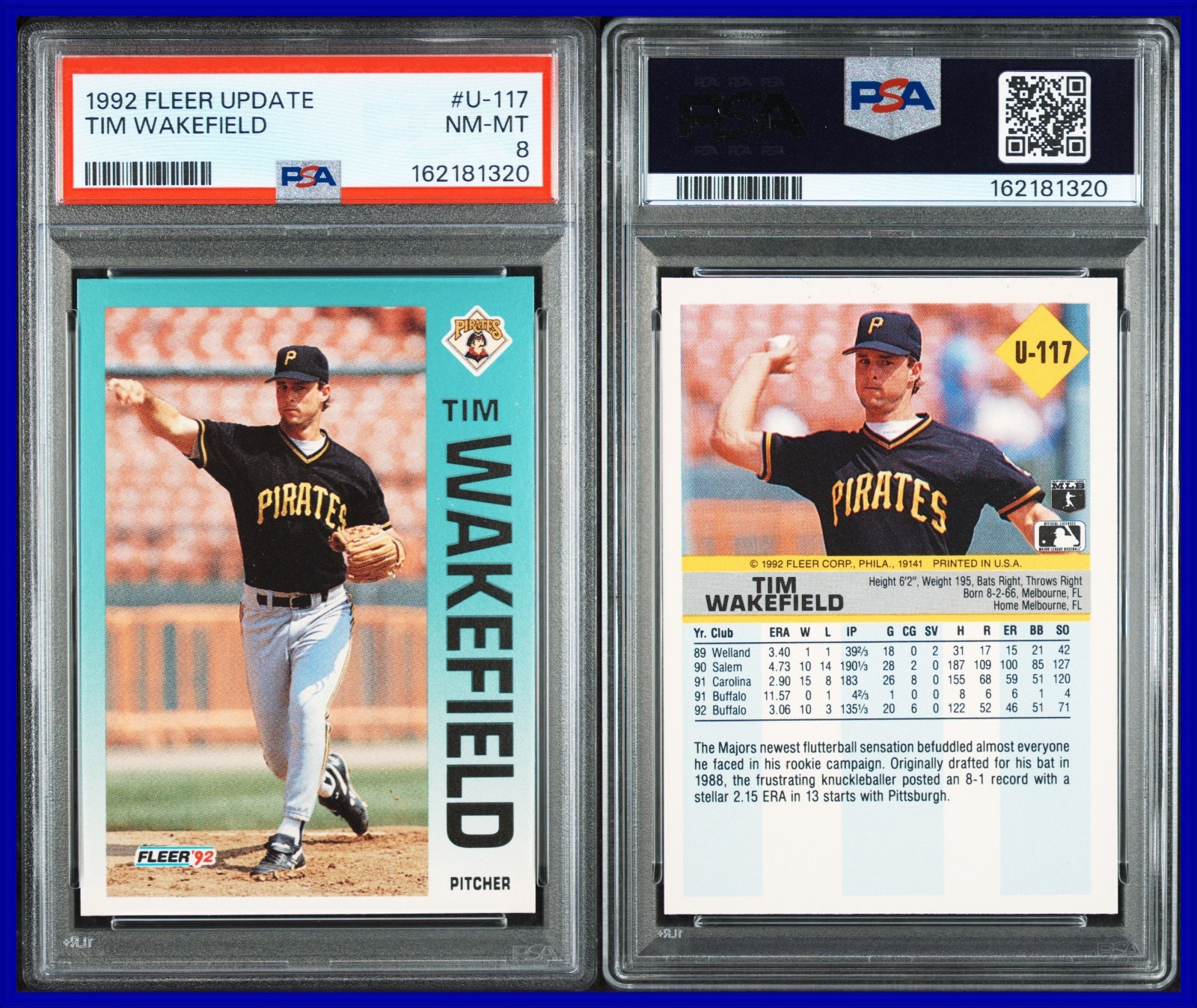 PSA 8 1992 Fleer Update #U-117 Tim Wakefield RC Pittsburgh Pirates