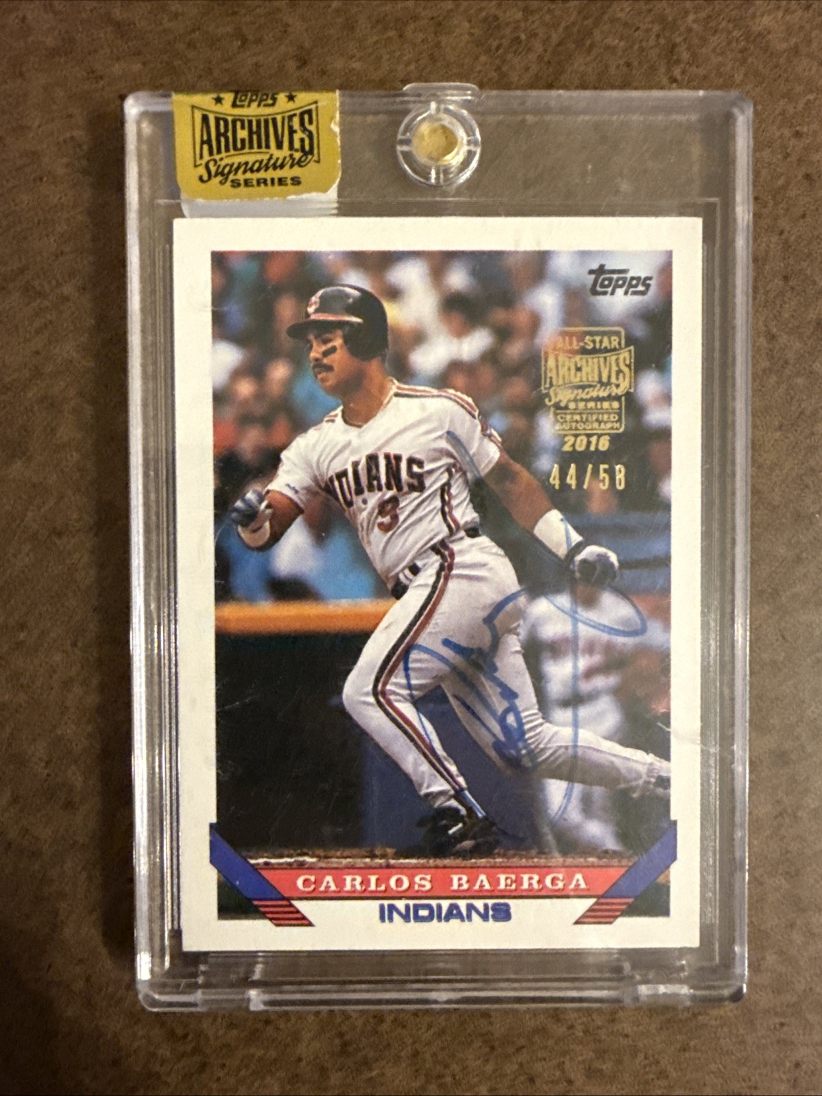 2016 Carlos Baerga Topps Archives Signature Series ‘93 Topps #221 (44/58)