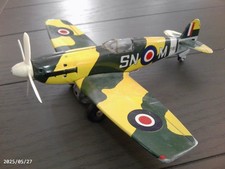cragstan tin friction drive Spitfire toy airplane
