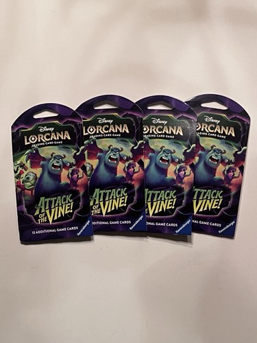 Disney Lorcana TCG Attack of The Vine Booster Pack Lot of 4