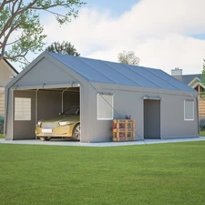 13'x26' Heavy Duty Carport Steel Canopy Tent Garage Shed w/Roll-up Doors