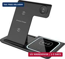 3 in 1 Wireless Charging Station for iPhone, Apple Watch AirPods, Foldable Mag