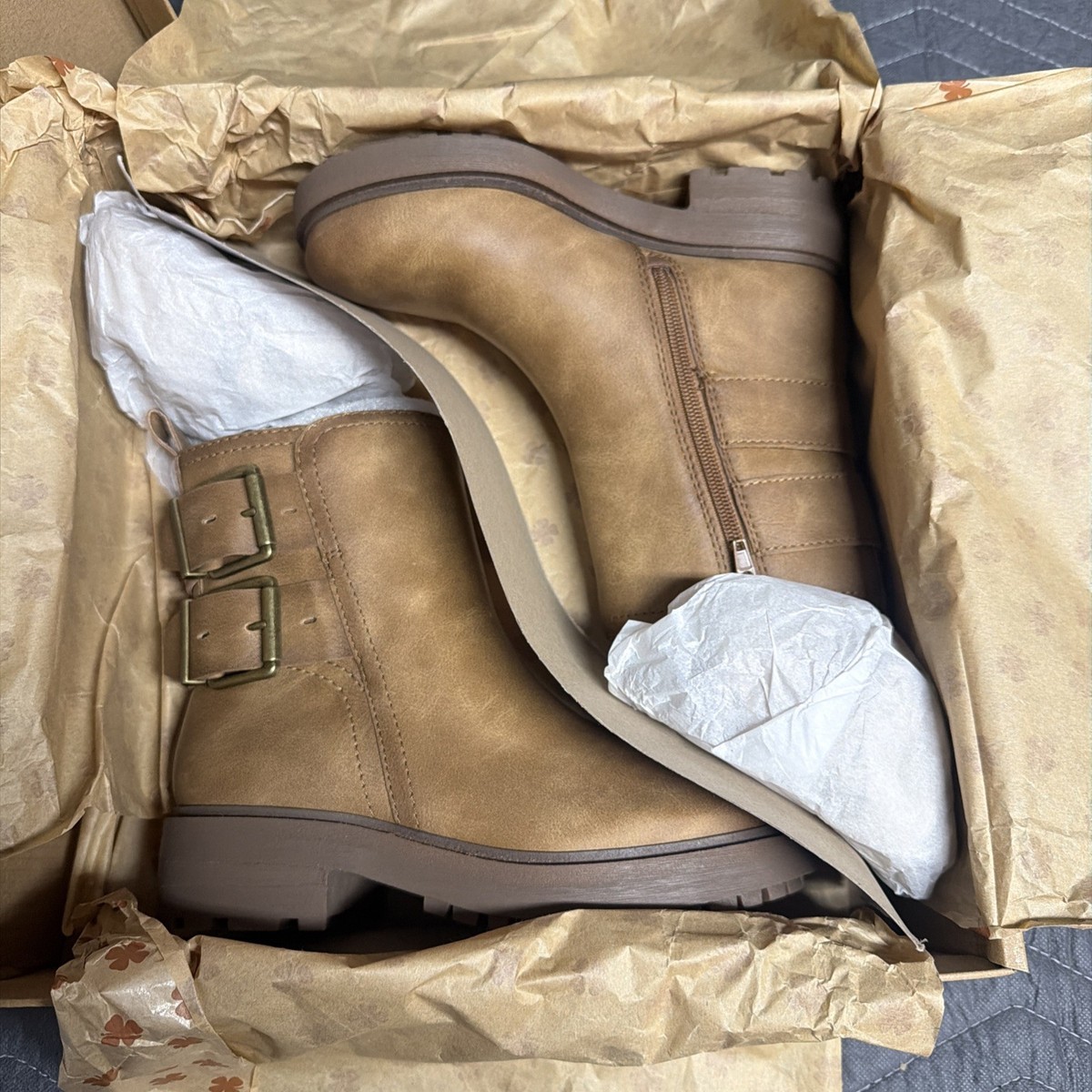 Lucky Brand Katriny - Stivaletti da moto da donna, Latte, 36 EU