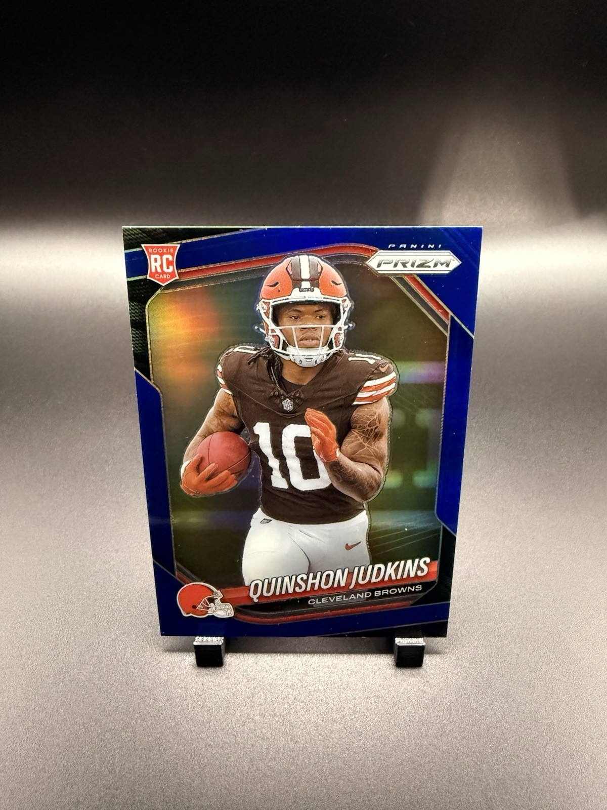2025 Panini Prizm Quinshon Judkins 313 Retail Blue Refractor Rookie Card SSP RC