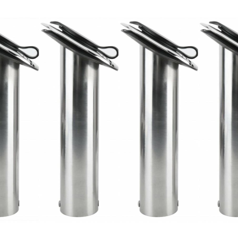 4Pcs Stainless Steel 30 Degree Flush Mount Marine Boat Fishing Rod Holder