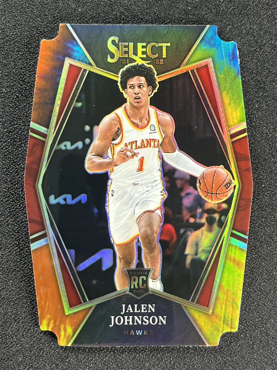 2021-22 Panini Select Jalen Johnson #200 Die Cut Premier Level Tie-Dye RC /25