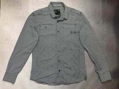 G-Star Raw Herren schwarz weiß Prime Check Knopfleiste Hemd Größe XL Large - Bild 1 von 4