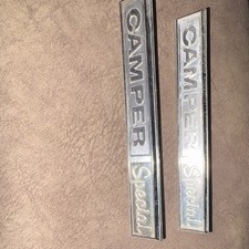 Camper Special Ford Or Dodge Chrome Emblems Pair 1965-1979 Camper Special Ford Or Dodge Chrome Emblems Pair 1965-1979