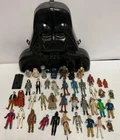 Vintage Kenner Star Wars Lot of 55 Action Figures With Darth Vader Case