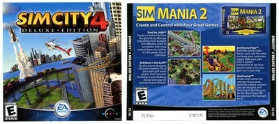 SimCity 4: Deluxe Edition (Windows PC, 2003) Jewel Case Artwork Inserts 
