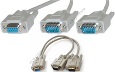 RS232 Serial DB9 pin 1 Female 2 Males Y/T Splitter Cable/Cord/Wire Adapter