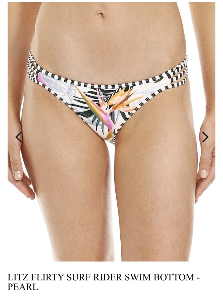 Body Glove flirty surfrider 利兹比基尼下装,热带印花 全新 — 第 2/4 张图片