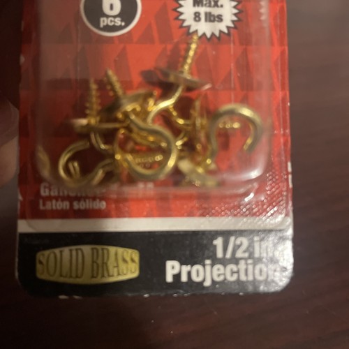 ACE solid brass cup hooks 1/2” - Picture 3 of 6