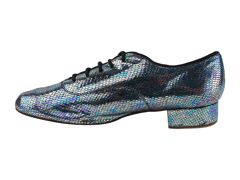 Men's Tango Dance Shoes Rainbow Snake Scale 1 inch Standard