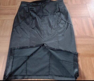 New Look wetlook Black panel skirt UK