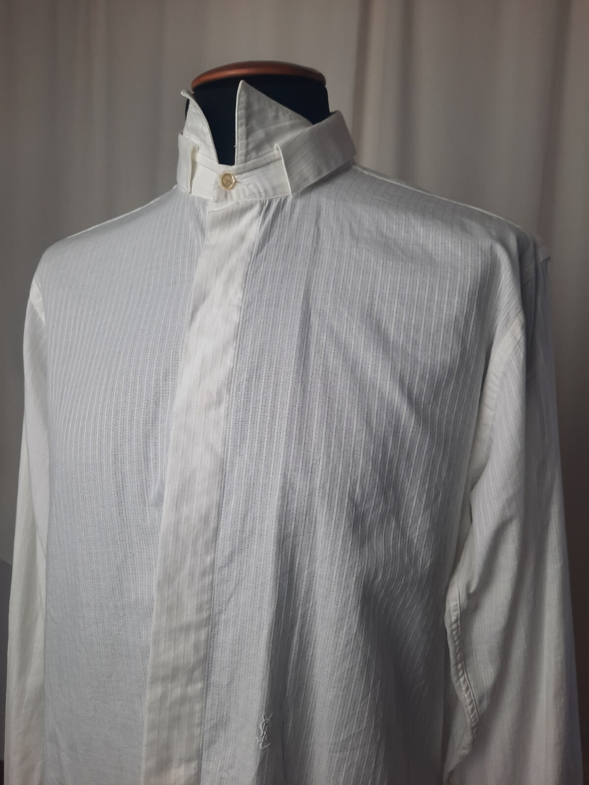 Yves Saint Laurent pour homme vintage men elegant formal cotton white shirt