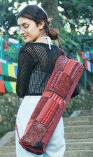 YOGA MAT BAG  YOGA BAG  HANDMADE  NEPAL WOMEN COOPERATIVES  FAIR TRADE OM