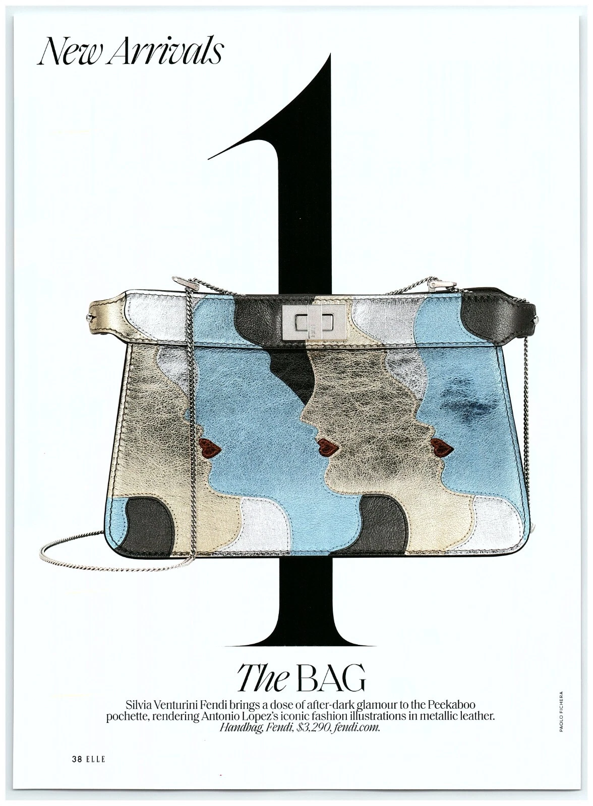 Fendi Handbag Antonio Lopez Fashion Illustration Metallic magazine CLIPPIN photo