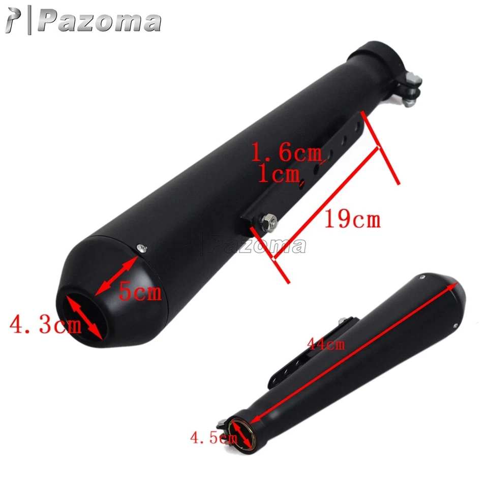 Черные короткие глушители для выхлопной трубы мегафона 1-5/8 дюйма 1-1/2 дюйма 1-7/16 дюйма - Изображение 4 из 4