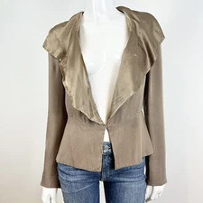 Anthropologie Tabitha Size 10 Women’s Brown Blazer Jacket Shawl Collar 