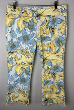 NWT Vintage Escada Sport Cotton Blend Floral Crop Pants Size 40