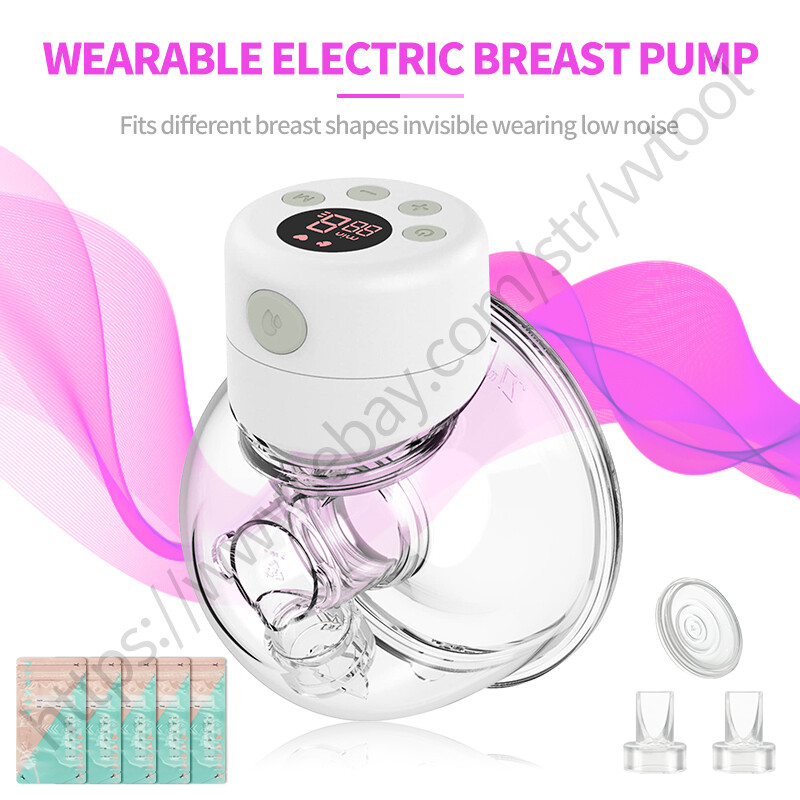 Wearable Breast Pump Electric Hands Free Portable Milk Collector 2 Mode 9 Levels-image