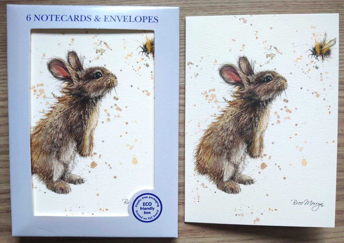 Mini Notecards - Bugsy & Bumble - 105 x 75mm - Pack of 6 with white envelopes