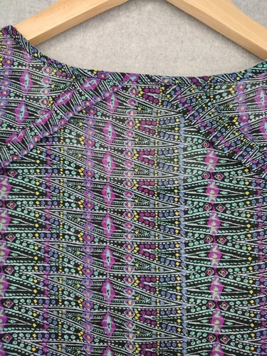American Eagle Sleeveless Top Womens Extra Small Purple Bohemian Ruffle Peplum - Picture 7 of 14