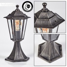 Sockelleuchte Glas Wege Garten Terrasse Einfahrt Hof Lampen schwarz/silber IP44