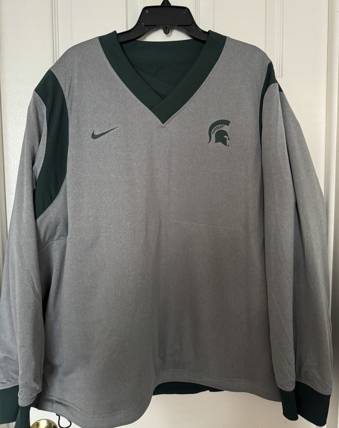 SACAI X NIKE Maglione Nike Uomo XXL Michigan State Spartans Team Issued Reversibile Scollo a V NUOVO