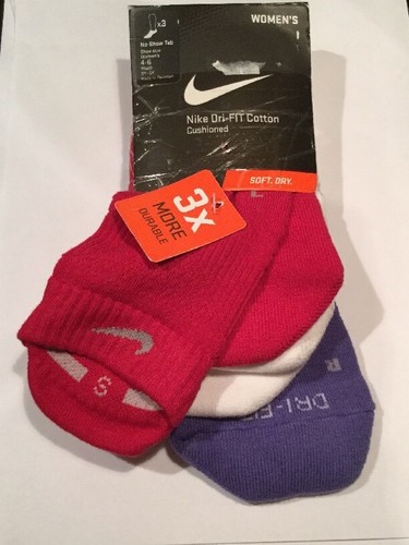 nike dri-fit cotton cushioned no-show tab socks sx4841-961 sz 3y