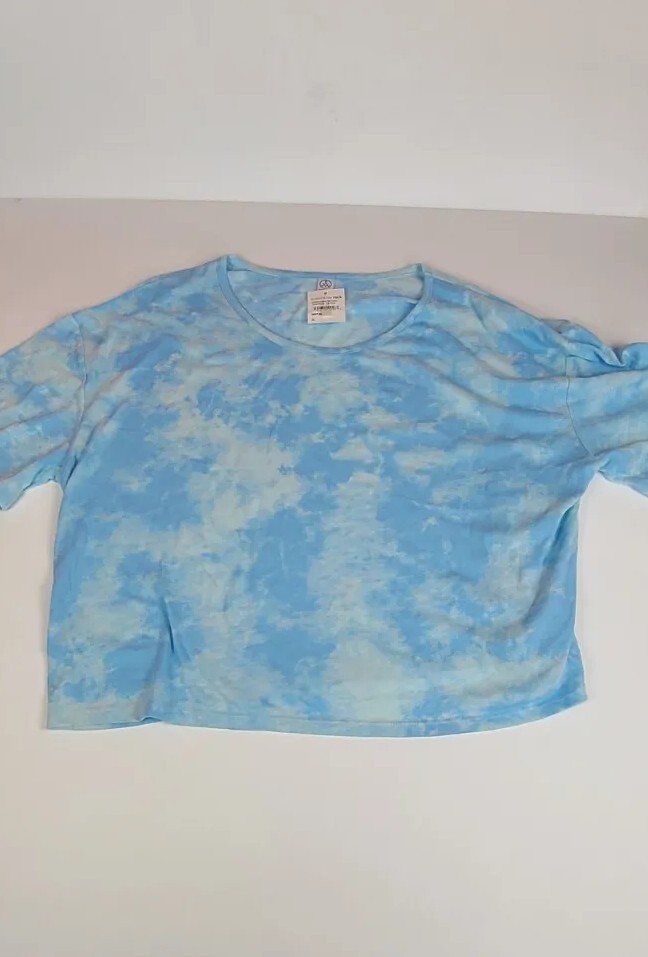 Alternative Women Teal Blue Tie Dye Short Sleeve Top Xl | eBay