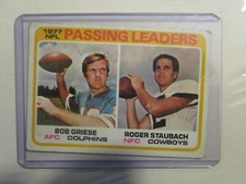 1978 Topps Bob Griese Roger Staubach 1977 NFL Passing Leaders #331 NFL HOF