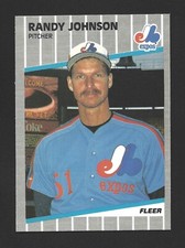 1989 Fleer #381 RANDY JOHNSON Raw - Montreal Expos - Black Out Variation RC