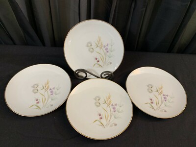 Hutschenreuther ''WILD FLOWERS'' Germany ~ Set of 4 ~ Salad Plates ~ 7 1/2''