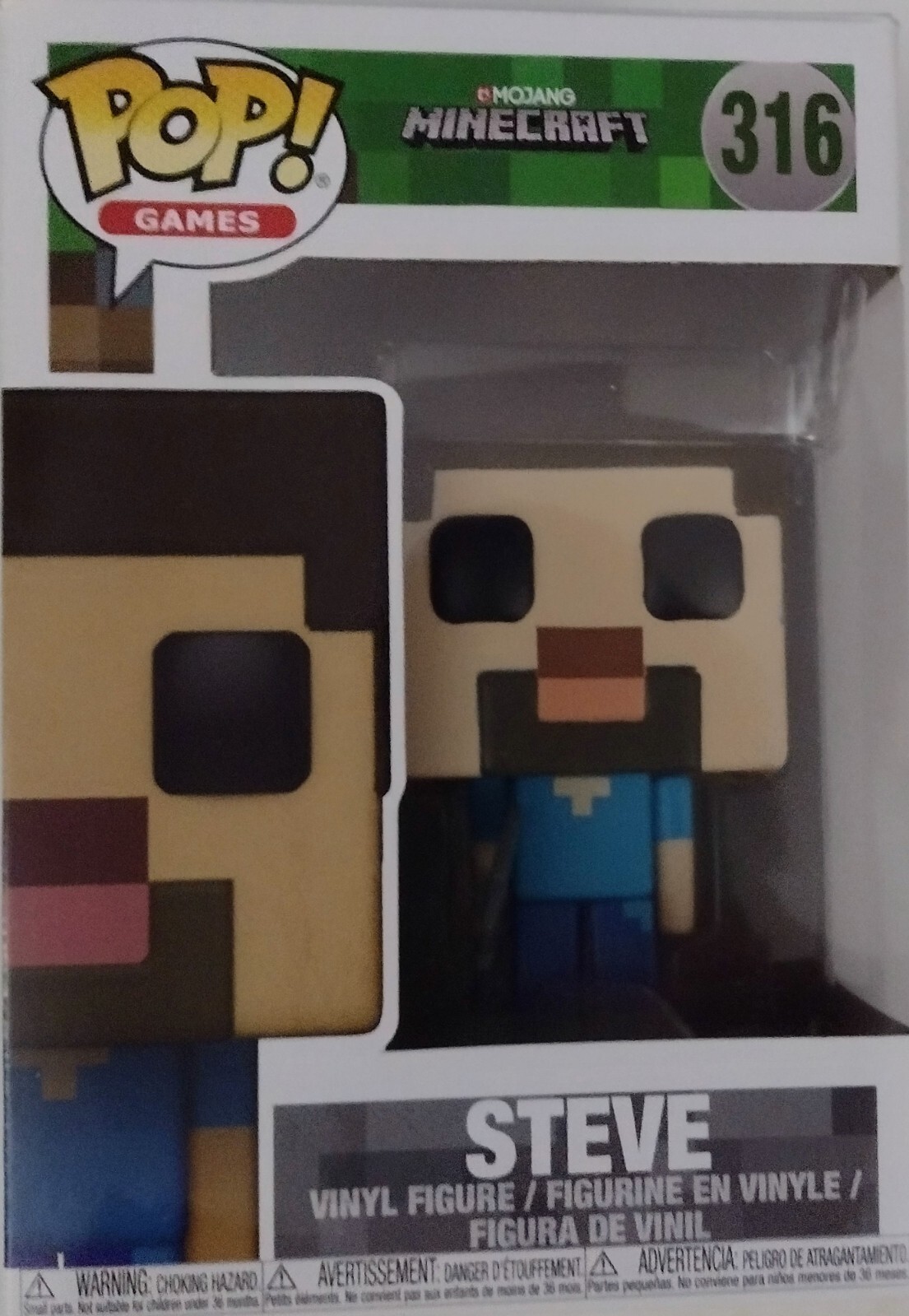 Funko Pop #316 Mojang Minecraft Steve Raro-Abovedado