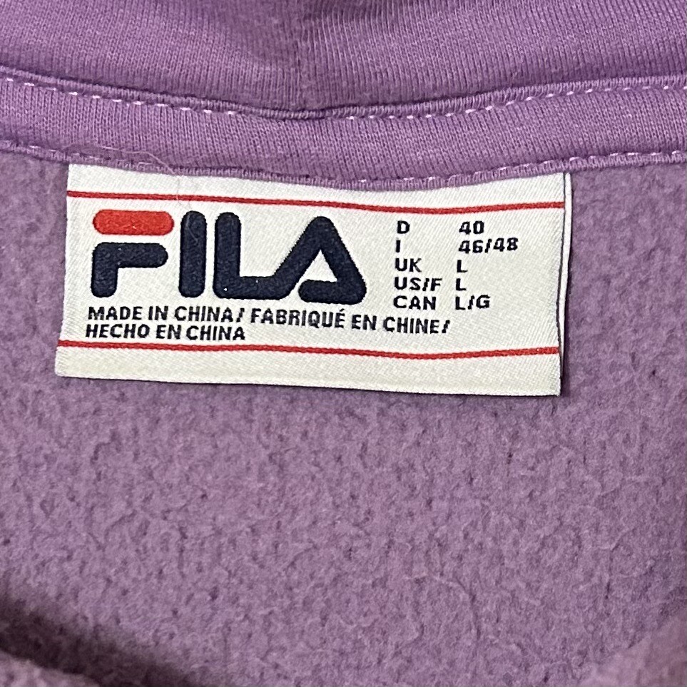 Felpa con cappuccio pullover Fila donna viola sherpa taglia large
