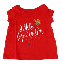 Cat & Jack Little Sparkler Short Sleeve T-Shirt- Choose Size 12M-5T- Wowzer Red