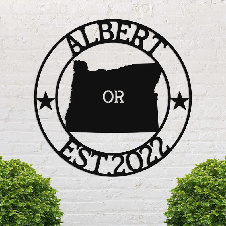 Wall Art Home Decor Metal Acrylic 3D Silhouette Poster USA Oregon Custom