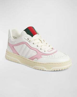 Gucci Re-Web Two Tone Bicolor Leather Low Top Trainers Sneakers Shoes $1150