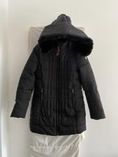 Geographical Norway Black Hooded Padded Parka Coat Size 10