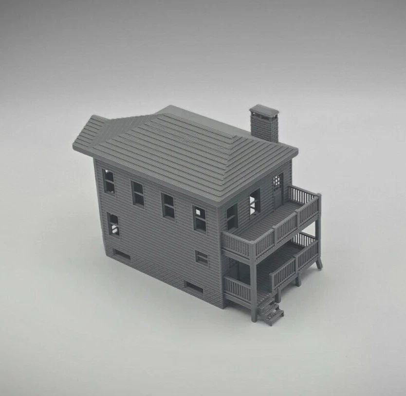 Casa de dos pisos a escala HO Foto 2 de 4