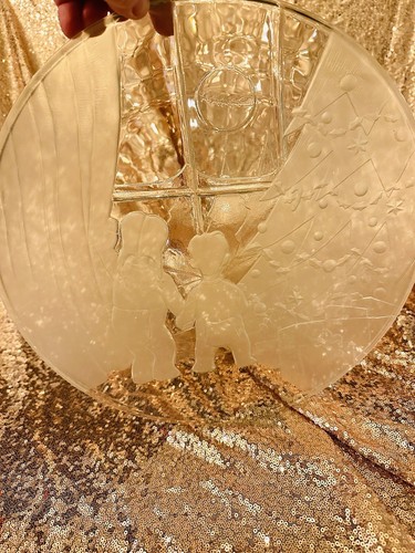Vintage Colony Hand Decorated Crystal 14" Round 'Kids Christmas' Holiday Platter - Picture 5 of 7