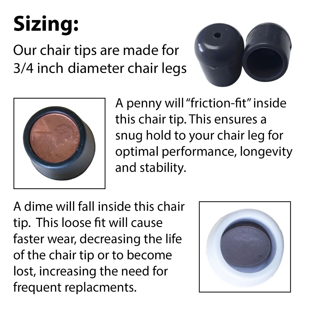Replacement Folding Chair Tips 100 Pack Brown 3 4 in Round PVC